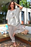 Izi Cheesecloth Button Tee Stone